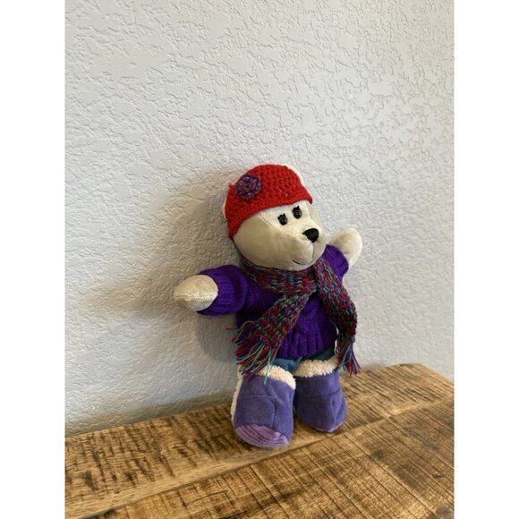 2006 Starbucks 52nd Winter Girl Holiday Bearista Bear 10" Plush w/ Coat & Scarf - Picture 4 of 7